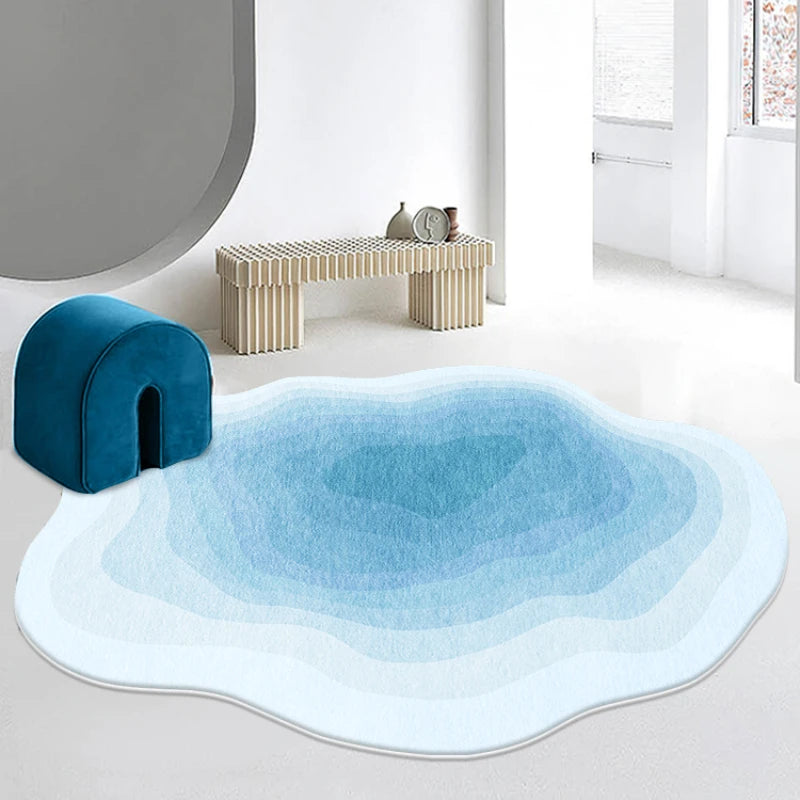 Modern Minimalist Pindrop Waves Non-Slip Carpet