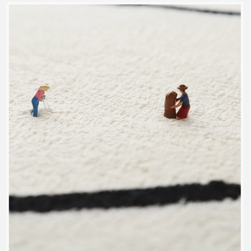 Modern Minimalist Pindrop Waves Non-Slip Carpet