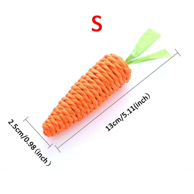 Carrot Knitted Rope Carrot Plush Toy with Bell
