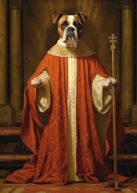 Pet Portrait Dog King Regal Royal Animals Canvas Painting