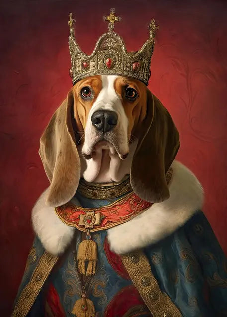Pet Portrait Dog King Regal Royal Animals Canvas Painting