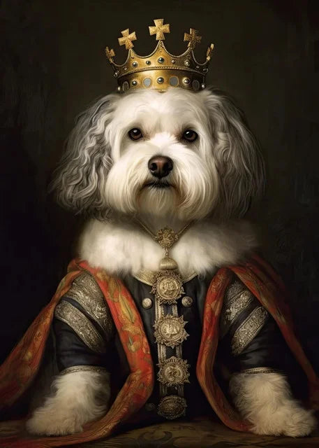 Pet Portrait Dog King Regal Royal Animals Canvas Painting