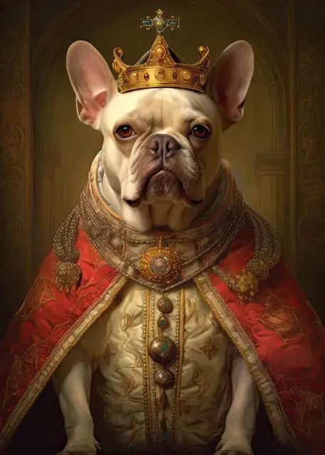 Pet Portrait Dog King Regal Royal Animals Canvas Painting