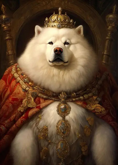 Pet Portrait Dog King Regal Royal Animals Canvas Painting