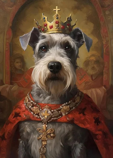 Pet Portrait Dog King Regal Royal Animals Canvas Painting