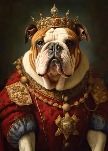Pet Portrait Dog King Regal Royal Animals Canvas Painting