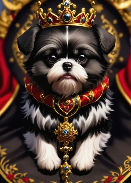 Pet Portrait Dog King Regal Royal Animals Canvas Painting