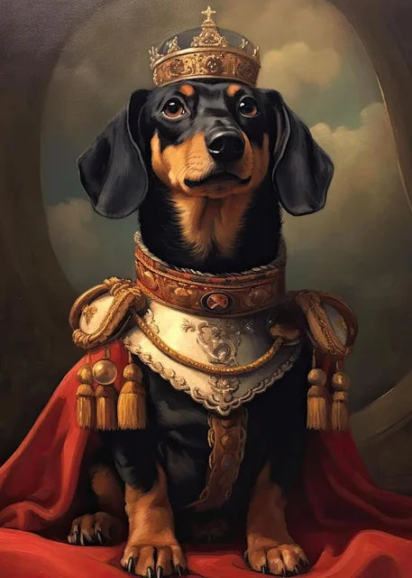 Pet Portrait Dog King Regal Royal Animals Canvas Painting