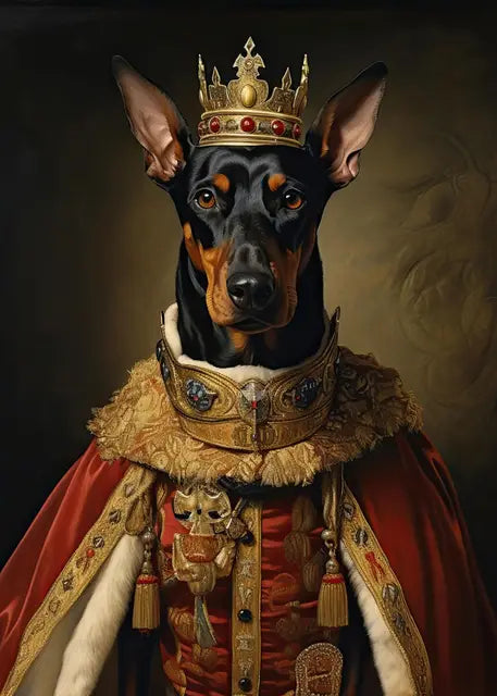 Pet Portrait Dog King Regal Royal Animals Canvas Painting