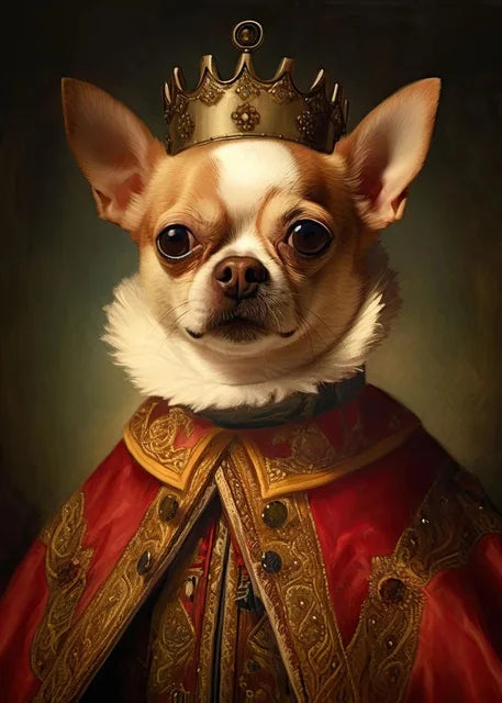 Pet Portrait Dog King Regal Royal Animals Canvas Painting