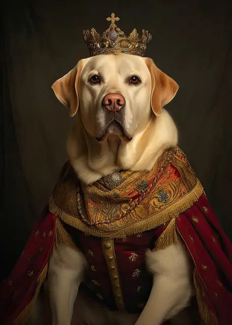 Pet Portrait Dog King Regal Royal Animals Canvas Painting