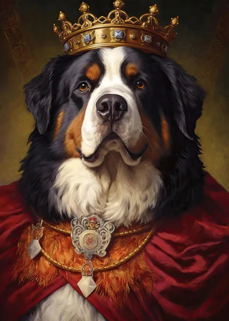 Pet Portrait Dog King Regal Royal Animals Canvas Painting