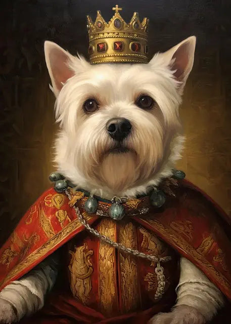 Pet Portrait Dog King Regal Royal Animals Canvas Painting