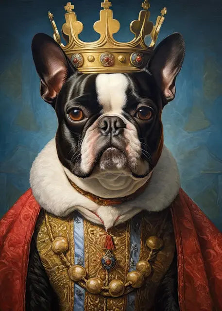 Pet Portrait Dog King Regal Royal Animals Canvas Painting