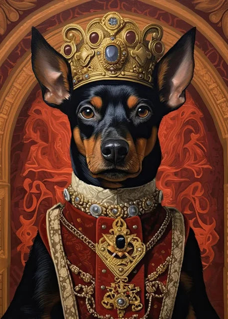 Pet Portrait Dog King Regal Royal Animals Canvas Painting