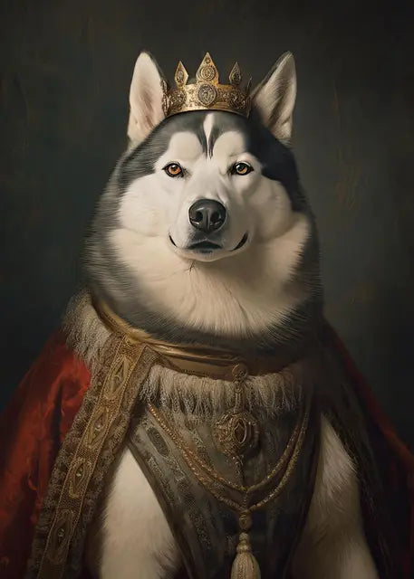 Pet Portrait Dog King Regal Royal Animals Canvas Painting