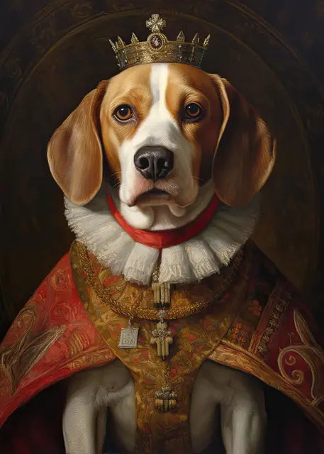 Pet Portrait Dog King Regal Royal Animals Canvas Painting