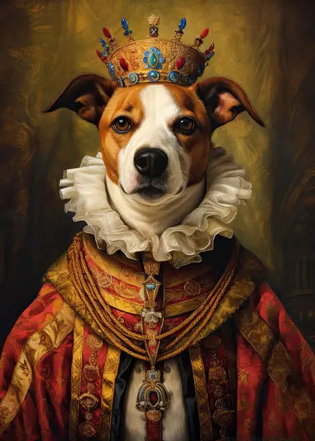 Pet Portrait Dog King Regal Royal Animals Canvas Painting
