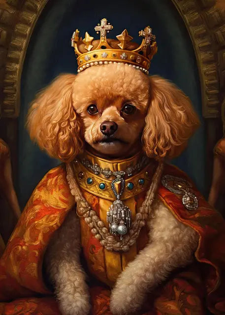 Pet Portrait Dog King Regal Royal Animals Canvas Painting