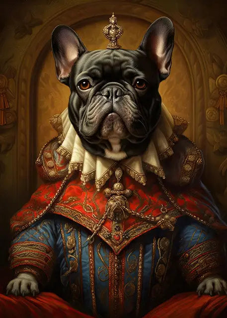 Pet Portrait Dog King Regal Royal Animals Canvas Painting