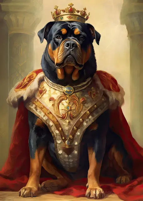 Pet Portrait Dog King Regal Royal Animals Canvas Painting