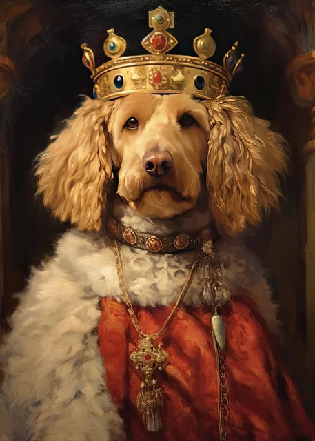 Pet Portrait Dog King Regal Royal Animals Canvas Painting