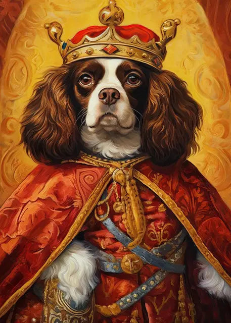 Pet Portrait Dog King Regal Royal Animals Canvas Painting