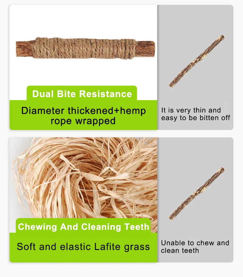 Cat Toys Silvervine Chew Stick for Cleaning Teeth with Silvervine, Hemp, and Lafite Grass