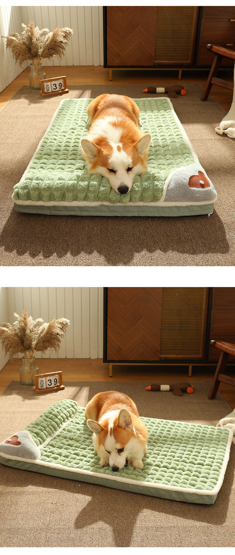 Plush Sleeping Mattress Calming Bed with Removable Cover