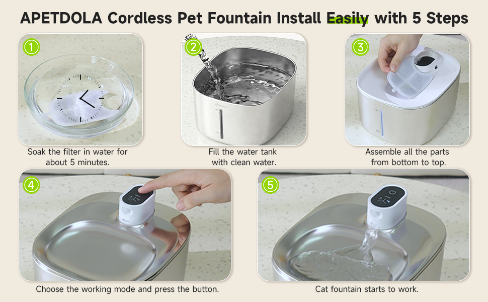 APETDOLA Wireless Auto Sensor Cat Drinking Fountain (4L)