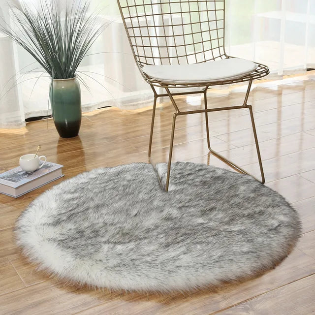 Soft Fluffy Round Plush Decorative Carpet
