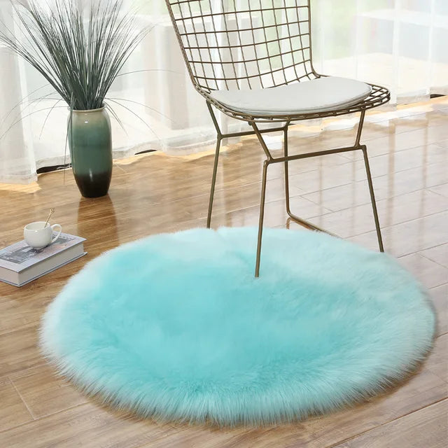 Soft Fluffy Round Plush Decorative Carpet