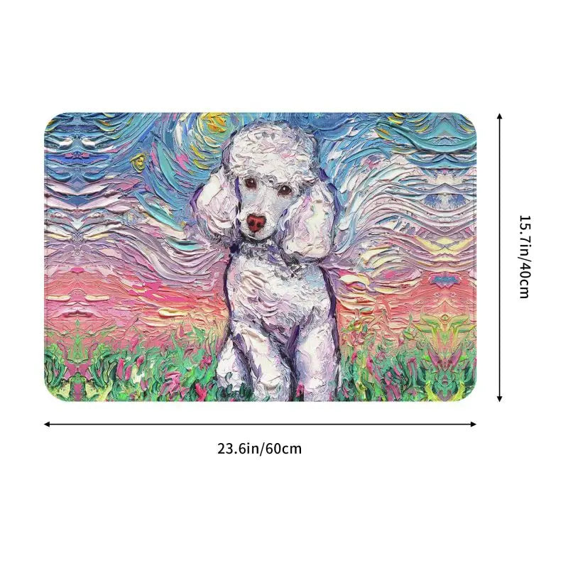 Starry Night Poodle Anti-Slip Doormat