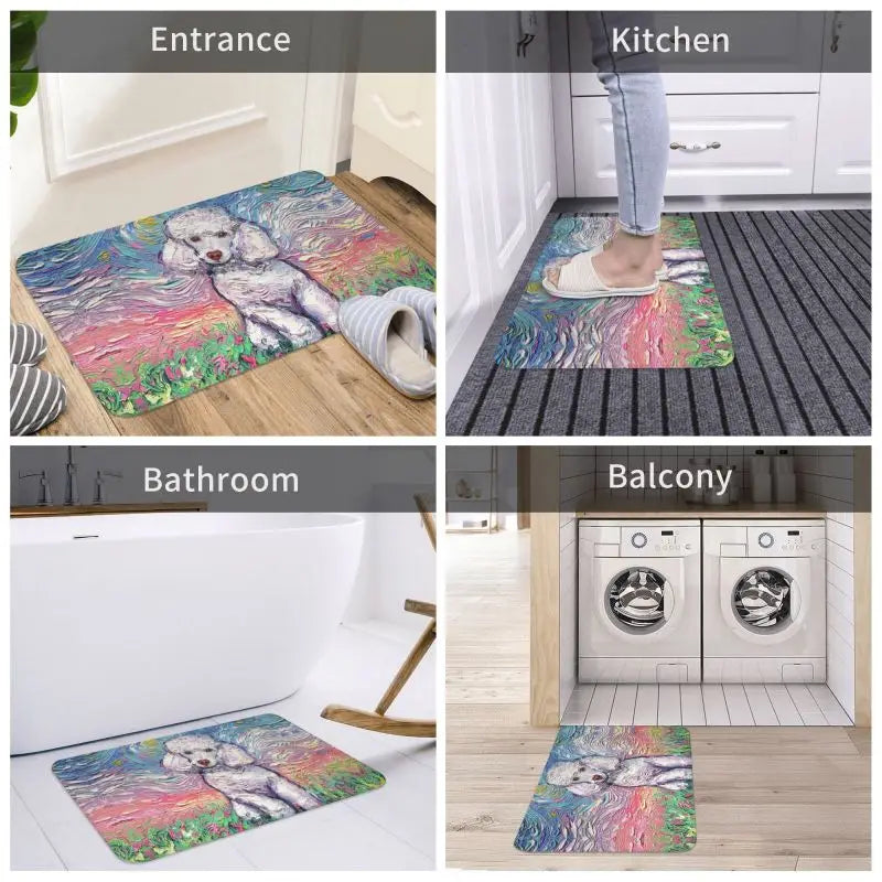 Starry Night Poodle Anti-Slip Doormat