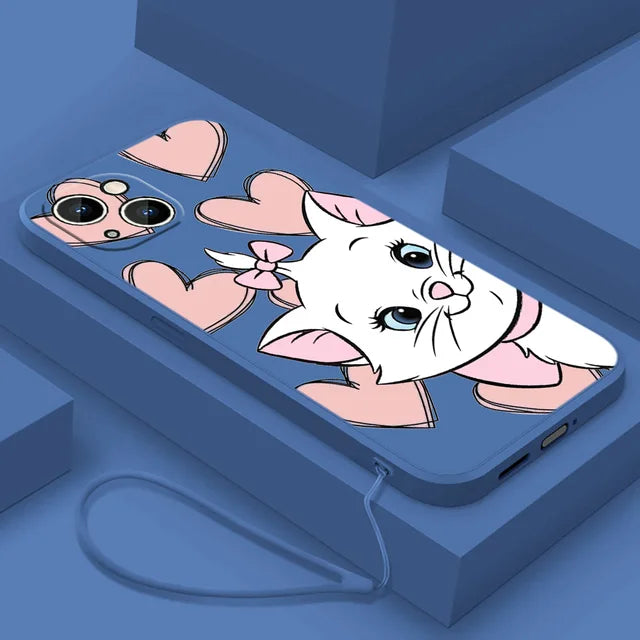 The Aristocats Marie Phone Case For Apple iPhone 14 13 12 mini 11 Pro 8 7 Plus XR XS X Max Liquid Rope Funda Cover