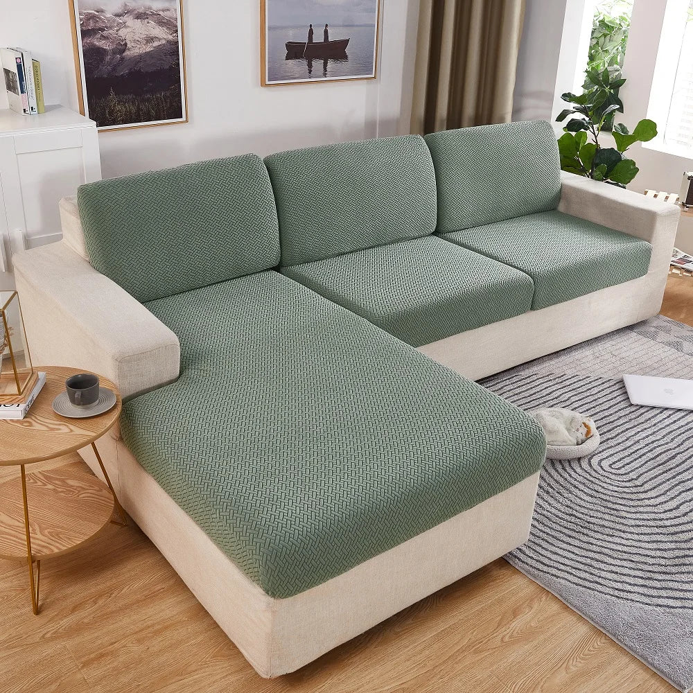 Jacquard Thick Sofa Seat Cushion Cover Furniture Cat Scratch Protector