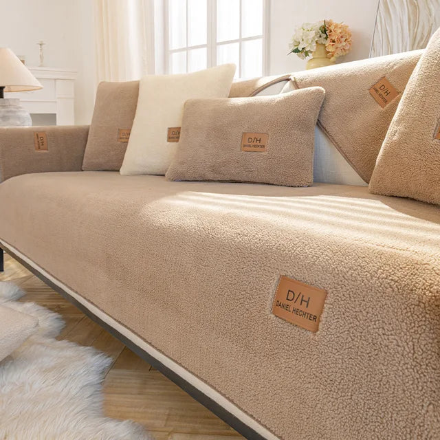 Thickened Wool Velvet Winter Sofa Cover