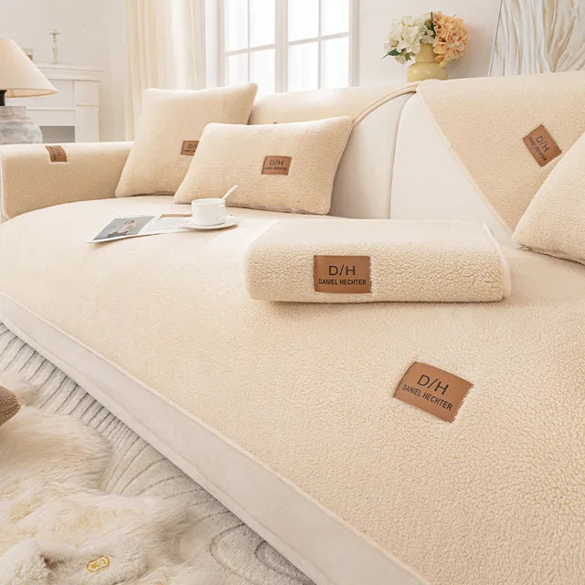 Thickened Wool Velvet Winter Sofa Cover