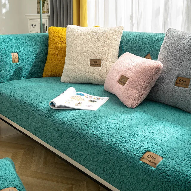 Thickened Wool Velvet Winter Sofa Cover