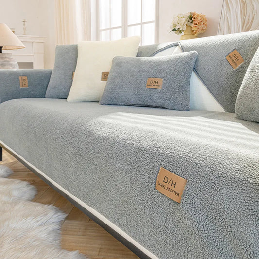 Thickened Wool Velvet Winter Sofa Cover