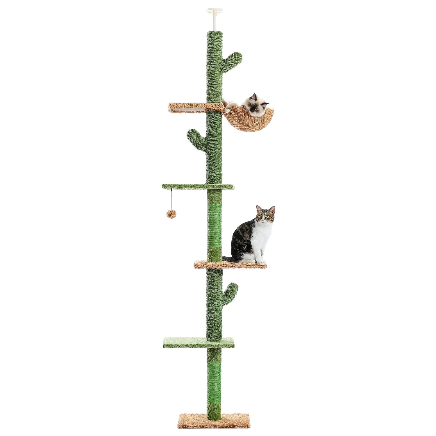 Adjustable Height Tall Cactus Cat Tree Scratching Post