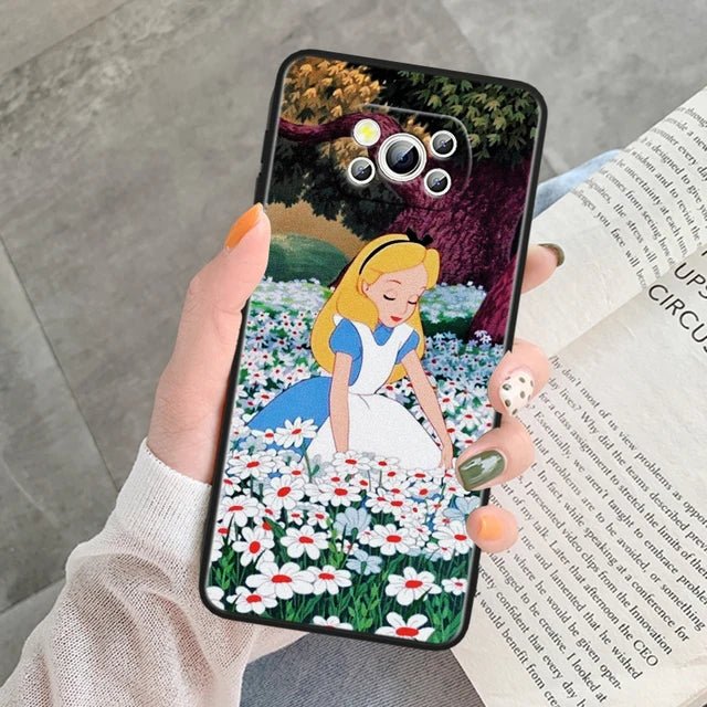 Alice Disney Cheshire Cat Soft Phone Case for Poco F3, F3 GT, F4, F4 GT, F5 Pro 5G, X3, X3 GT, X3 NFC, and X3 Pro.