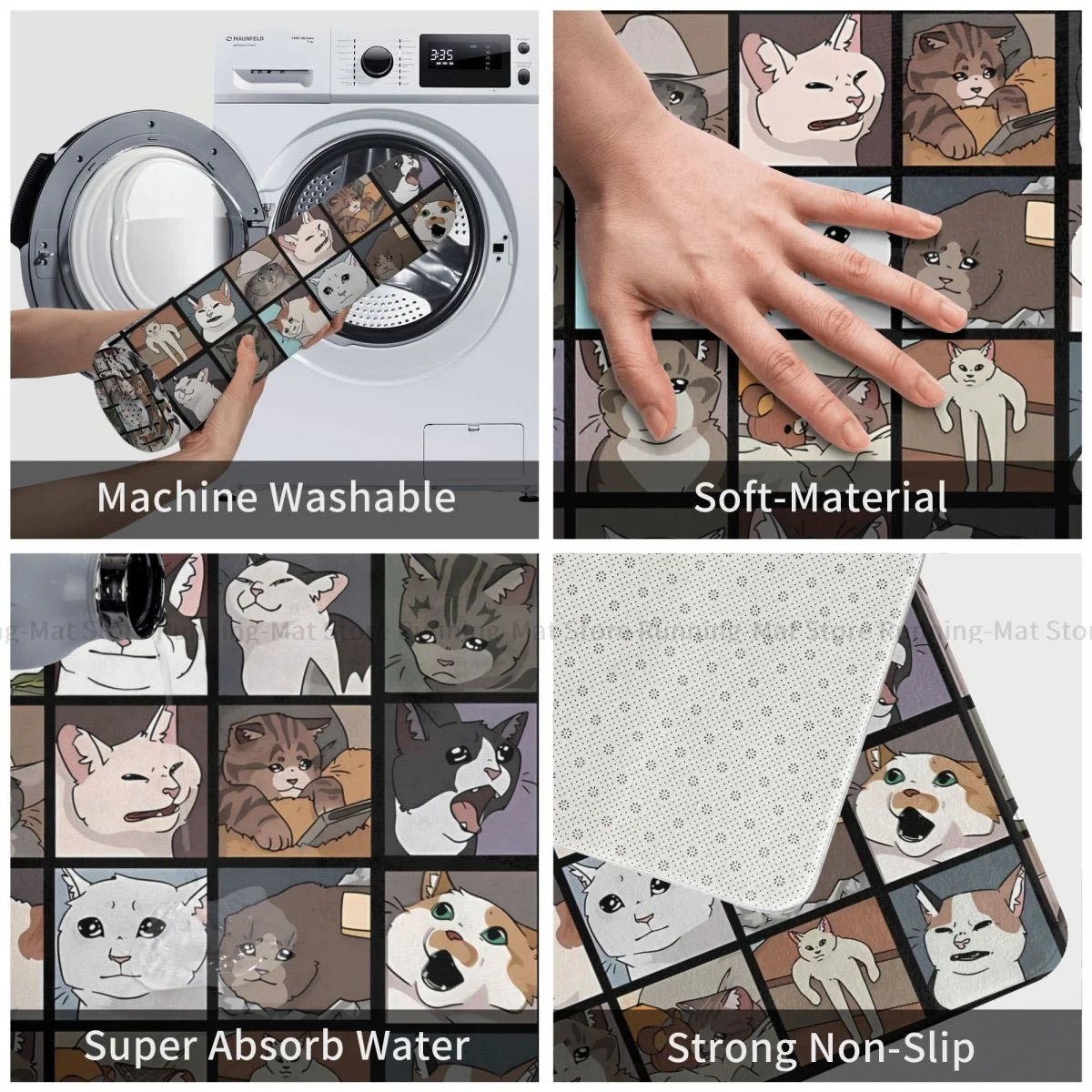Anti-Slip Sad Cat Mat