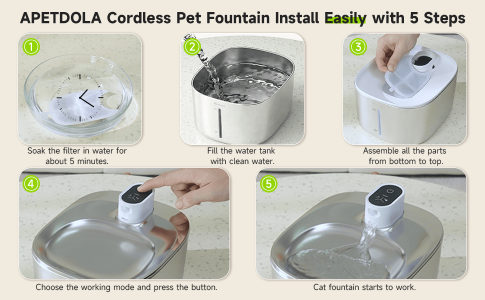 APETDOLA Wireless Auto Sensor Cat Drinking Fountain (4L)