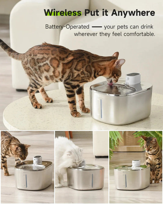 APETDOLA Wireless Auto Sensor Cat Drinking Fountain (4L)