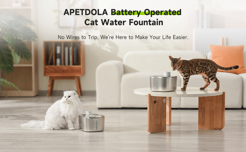 APETDOLA Wireless Auto Sensor Cat Drinking Fountain (4L)