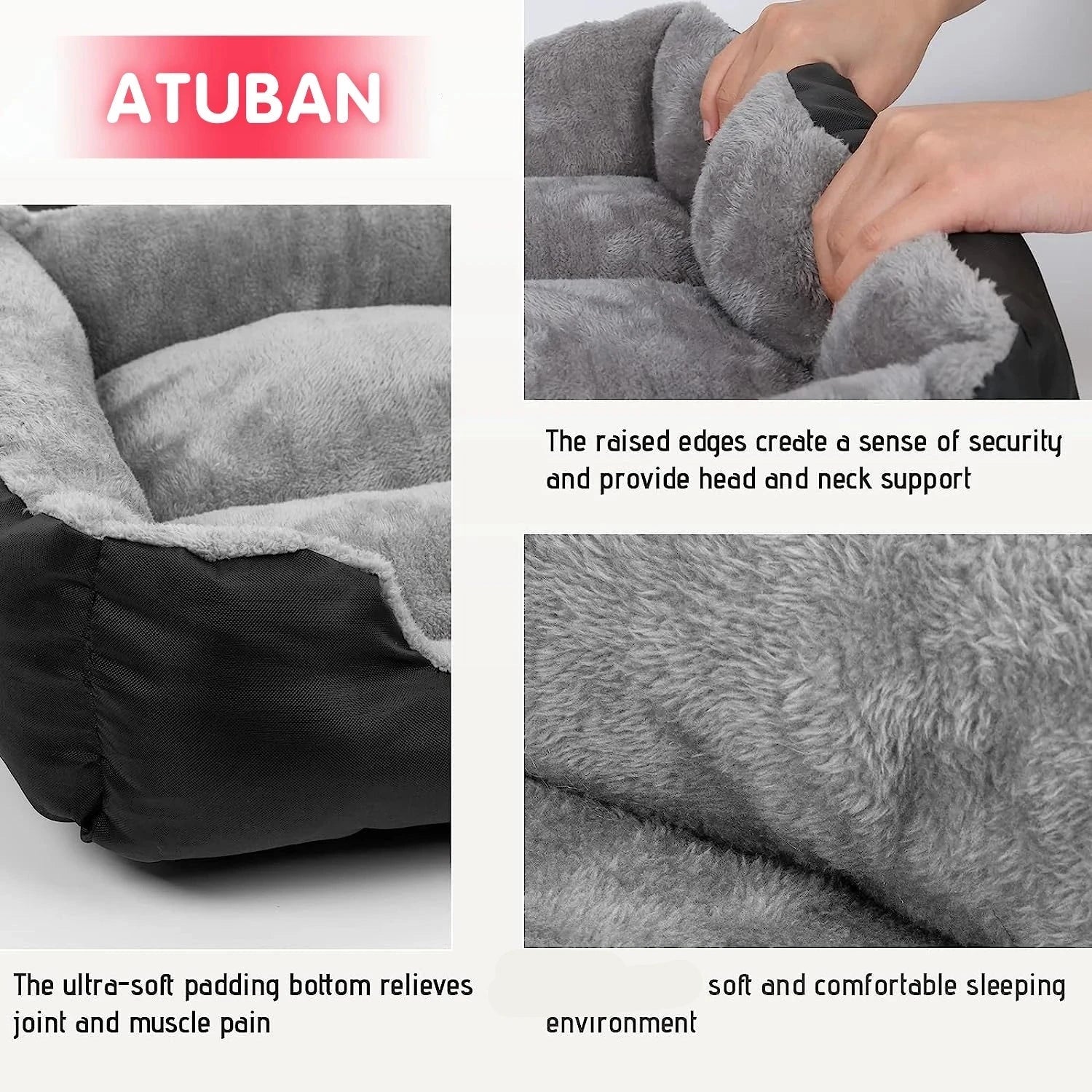 ATUBAN Large Orthopedic Cat Bed