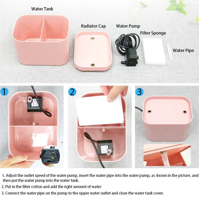Automatic Electric Mute USB Cat Water Fountain with Filter Radar Induction