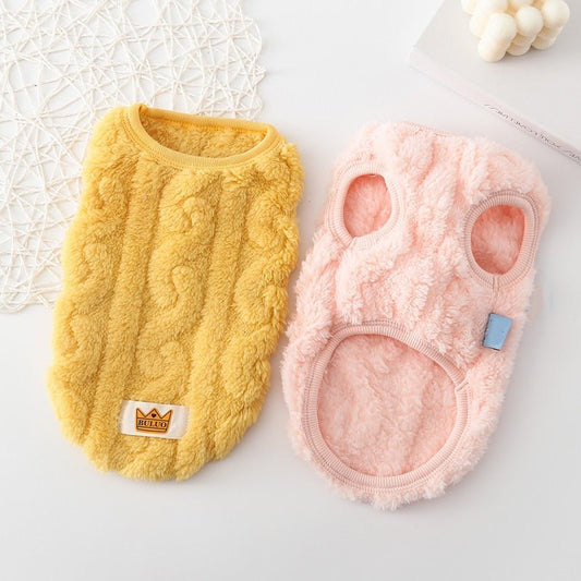 Autumn and Winter Warm Cotton Teddy Jacket Vest for Cat and Dog