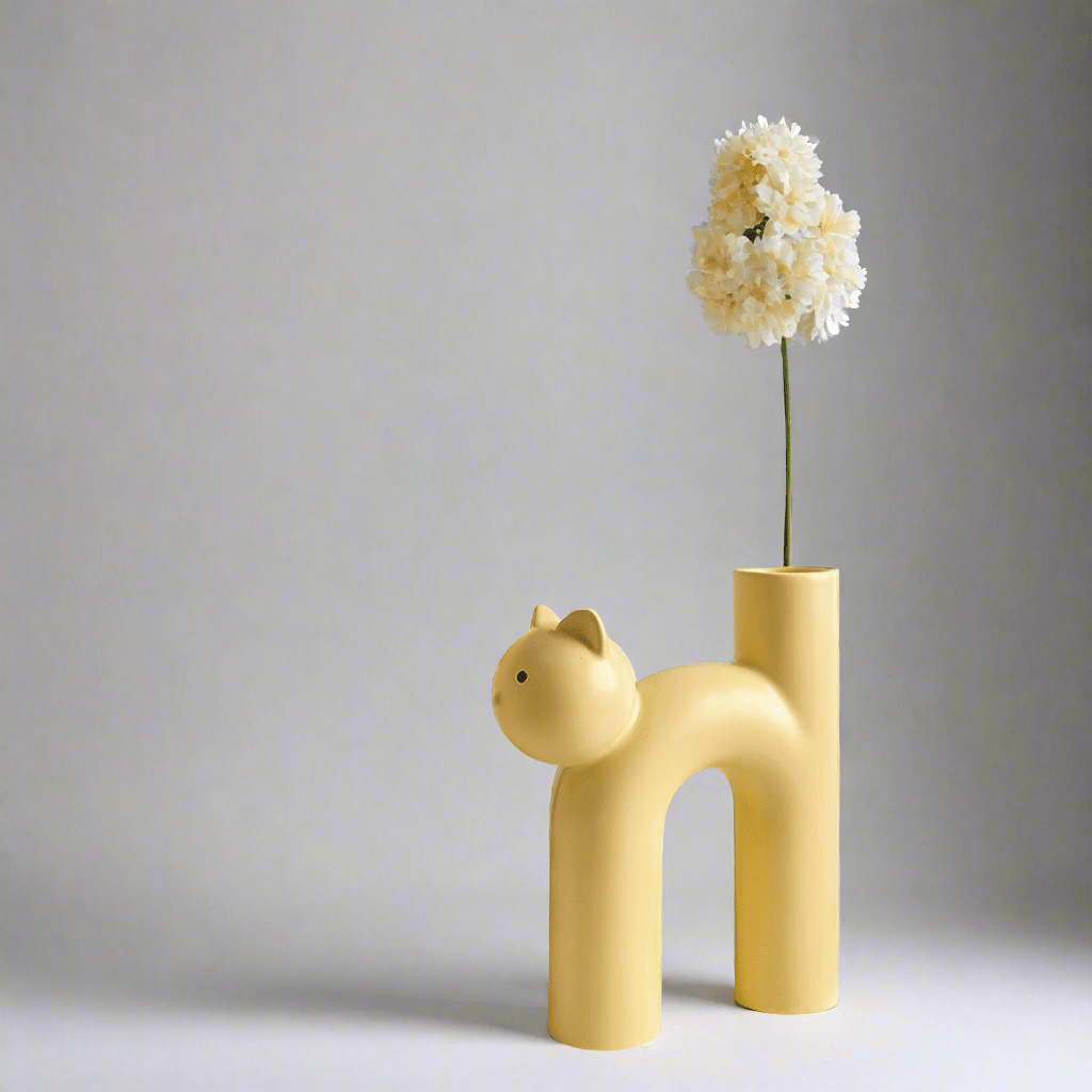Behamei Creative Cute Tubular Cat Vase
